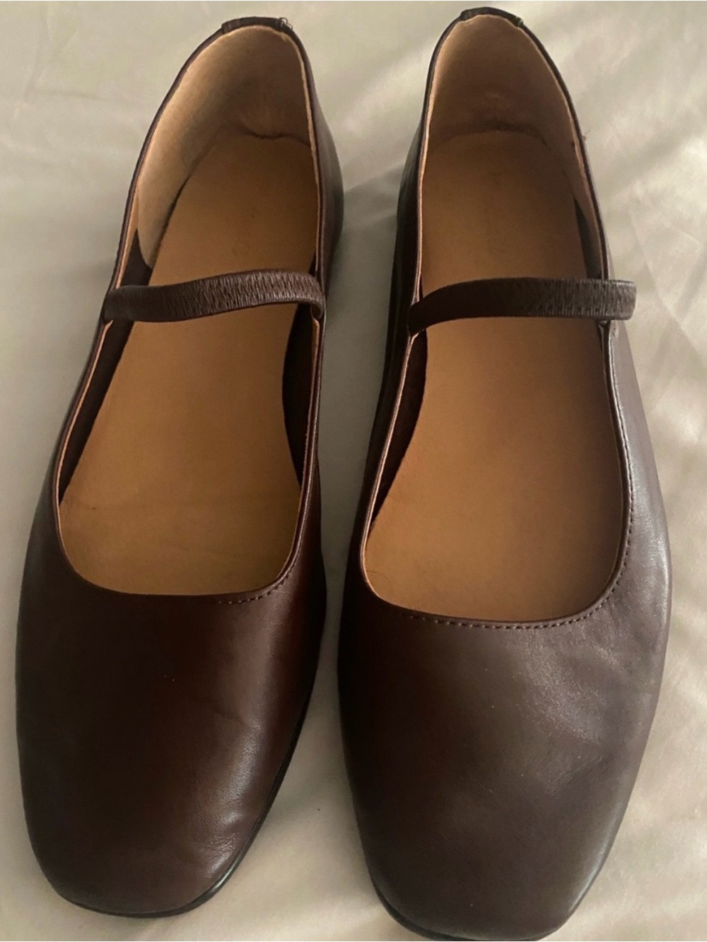 Madewell Brown Leather Mary Jane Flats